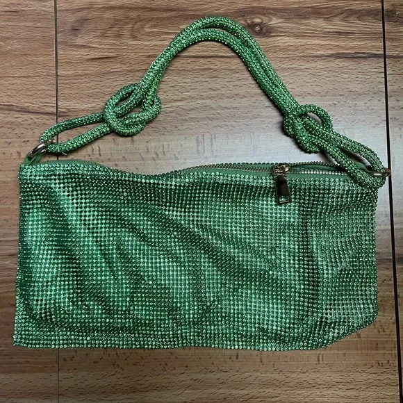 Green rhinestone handbag - Picture 3 of 7